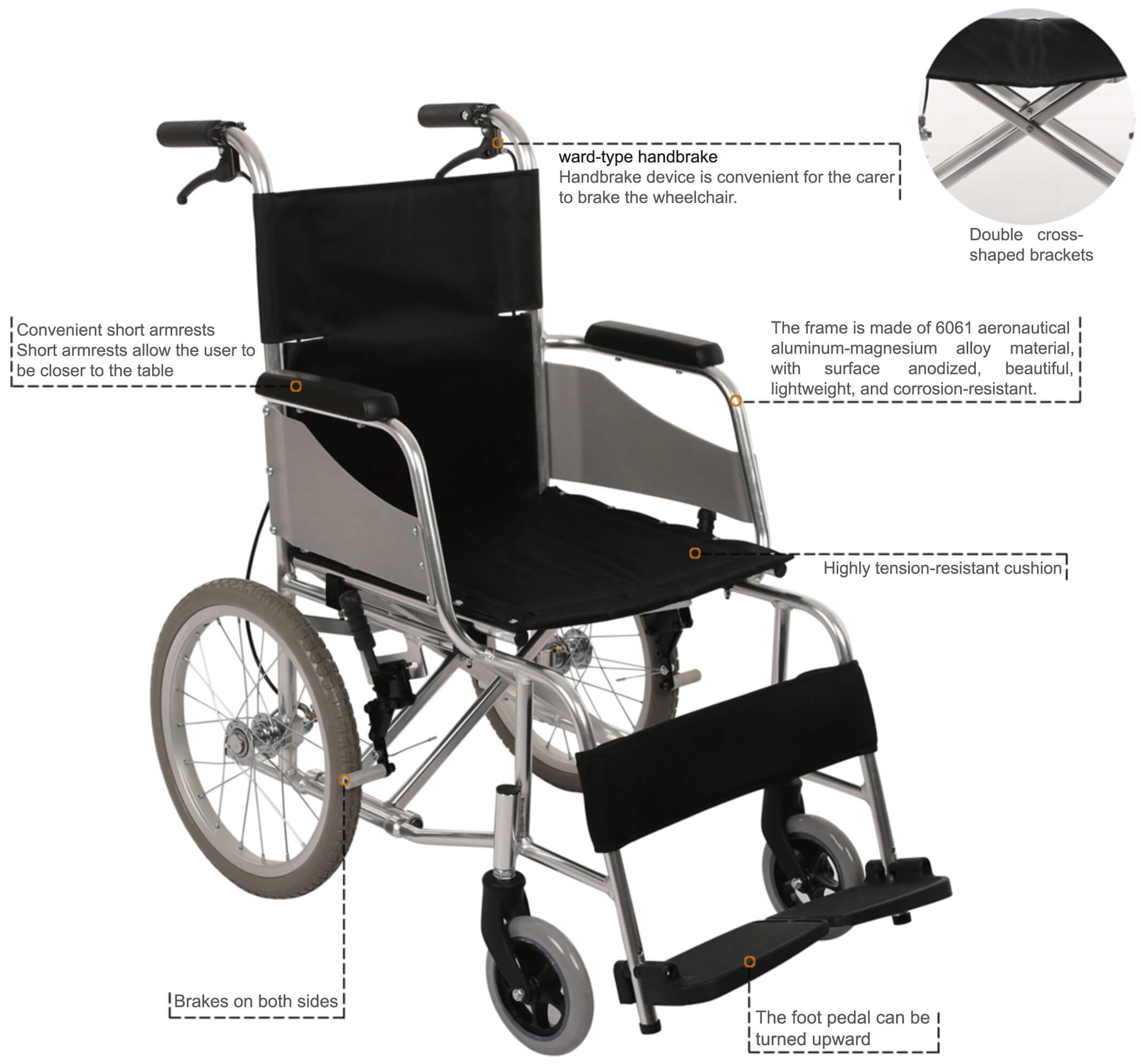 Folding Adults Reclining Wheelchair for Disabled People from China